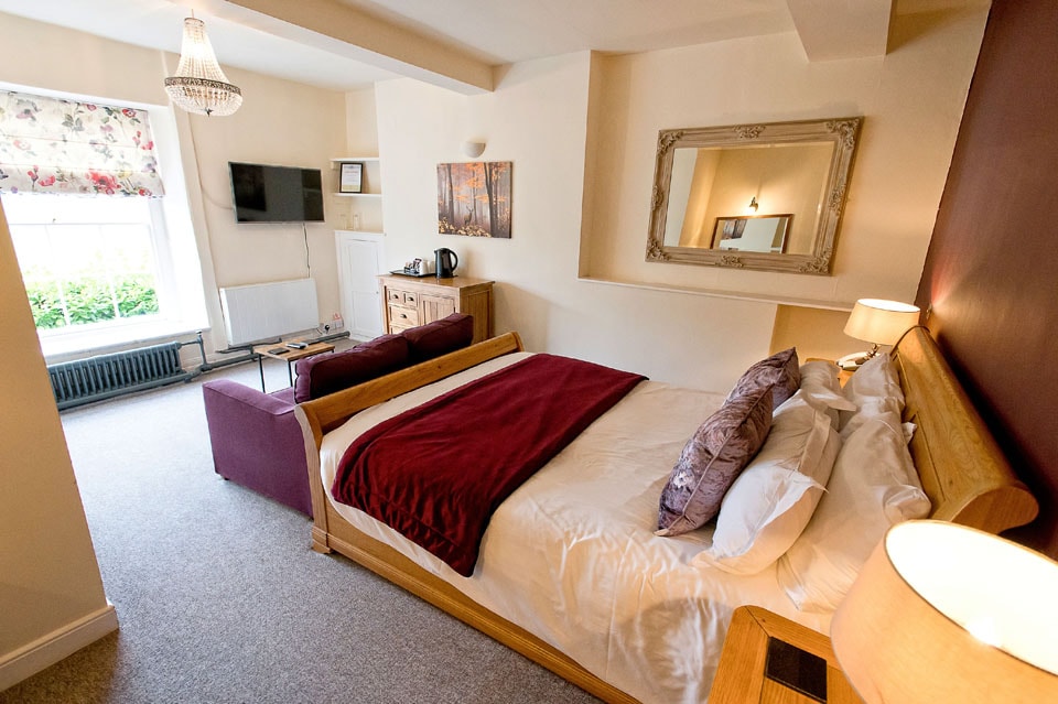 Austen Room bedroom with orchard view