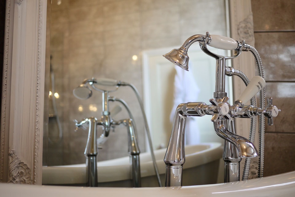 Wordsworth Room roll-top bath faucet detail